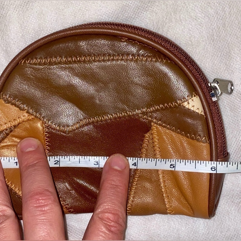 Patchwork Leather Handbag Set in Brown and Tan - Picture 7 of 7